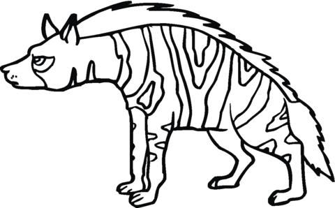 Striped Hyena 6 Coloring Page